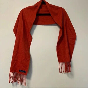 Club Room 100% cashmere  rust burnt orange scarf